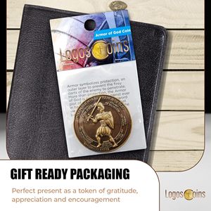 Moneda <span class=keywords><strong>de</strong></span> Desafío Personalizada con la Armadura <span class=keywords><strong>de</strong></span> <span class=keywords><strong>Dios</strong></span>, Moneda <span class=keywords><strong>de</strong></span> Desafío Cristiana Chapada en Oro Antiguo - Monedas Conmemorativas para Coleccionistas - Product Image 6