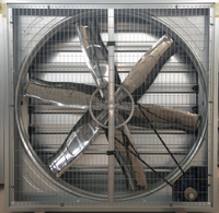 Ventilateur mural industriel en acier inoxydable de 54 pouces pour serre, élevage de volailles, 3 roues rouges, 220V 50Hz 1.1KW IP55, personnalisable ODM