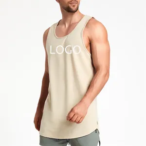 Camiseta sin mangas lisa y sin mangas para hombre, ropa deportiva 100% de algodón, con Logo personalizado, a precio de fábrica