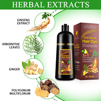 SEFUDUN 500ml Herbal 3 in 1 Sampo Pewarna Rambut Warna Cokelat Tua Sampo Pewarna Rambut Warna Cokelat Tua Pewarna Permanen Tahan Lama
