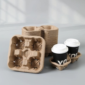 Portavasos Desechable para 2/4 Vasos, Portavasos Ecológico para Café, Portavasos para Bebidas para Llevar para Cafeterías y Restaurantes - Product Image 4
