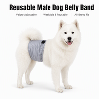 Faja Protectora para Perros Machos, Tejido Impermeable Reciclado, Transpirable, Reutilizable, Lavable, Anti-manchas, a Prueba de Fugas, Varios Tamaños