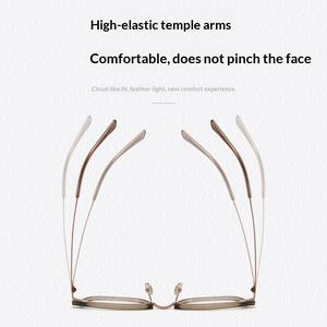 Kính mắt khung tròn siêu nhẹ phong cách Punk, kiểu vuông 52 TR, gọng titan, màu nâu trắng, dành cho nữ, phong cách Hàn Quốc - Product Image 4