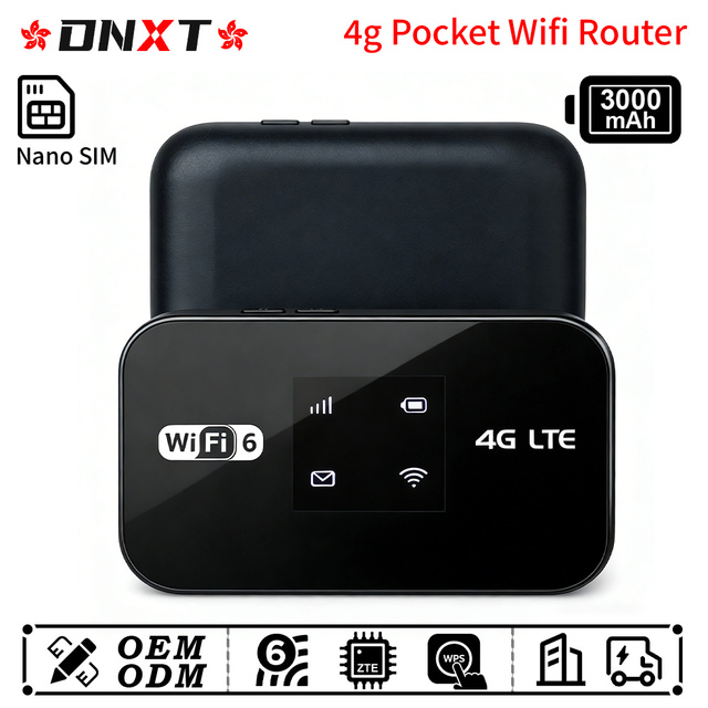 DNXT Portable Wifi Router WiFi6 300Mbps Mobile Wifi WPS 3000mAh Portable Wi Fi AP Mode Type-C Pocket Wifi Prices Driving Use