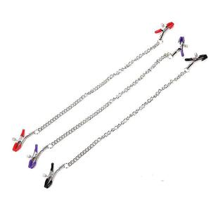 Pince à tétons en chaîne métallique multi-usages de 35 cm, dispositif d'aspiration érotique, stimulation des tétons, jouets sexuels pour esclave féminine - Product Image 1