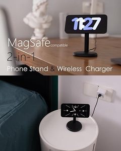 Chargeur sans fil magnétique à charge rapide, adapté au bureau ou à la table de chevet (sans adaptateur/angle fixe) - Product Image 2