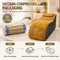 Lit de massage de luxe pour SPA, rembourré en cuir PU, avec cadre métallique, ergonomique, inclinable, pour salon de beauté