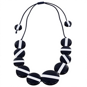 Newly Geometric Resin Beaded <b>Necklace</b> Multilayer <b>Blue</b> Statement Jewelry Fashion Acrylic Lucite Chain Design Party for Woman - Product Image 2