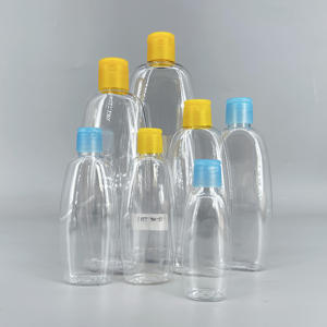 Bouteille en PET transparente de 60 ml, 100 ml, 200 ml, 400 ml, 750 ml pour huile capillaire, détergent liquide, gel douche, <span class=keywords><strong>shampoing</strong></span> avec bouchon à clapet bleu et jaune - Product Image 5