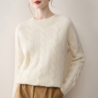 Jxwatcher Vente en gros 100% Cachemire Tricoté Manteau Automne Câble Personnalisé Hiver Femme Pull Pur Cachemire de Mongolie 100% Pulls en Cachemire