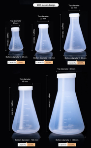 Phòng thí nghiệm tùy biến nhựa trong suốt vít-top erlenmeyer <span class=keywords><strong>Flask</strong></span> hình nón <span class=keywords><strong>Flask</strong></span> chai với nắp - Product Image 3