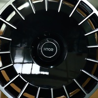 Jantes forgées HTOR 20-24 pouces 5X112 5X114.3 5X120 Noir brillant à lèvre usinée, design intégral, personnalisées pour SUV et voitures de luxe GLE
