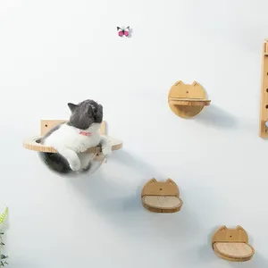 Cat Wall Shelves Wooden Capsule Cat Bed Hammock With Transparent Capsule Wall Cat Shelf Bed For Sleeping And Resting