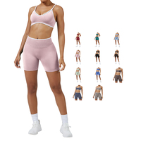 Setelan Olahraga Contoh Gratis Warna Kontras Tanpa Punggung Ketat untuk Yoga dan Lari Bahan Spandex/Nylon Pinggang Elastis