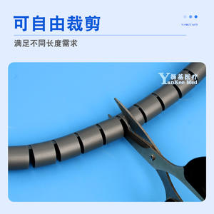 Funda Protectora para Cable de Monitor ECG Yankee Med, 15 mm de Diámetro, 1 m de Longitud, Cubierta de Plástico Negra para Cable con Clip - Product Image 2