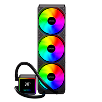 Nouveau design PC V PRO 360mm NOIR Ventilateur RGB Refroidissement Liquide Affichage Température Logo Personnalisable Boîtier d'Ordinateur Roulement Fluide 2000 RPM