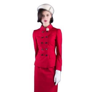Màu đỏ thời trang hãng hàng không phi công tiếp viên đồng phục/Nữ làm việc trên không quần áo không khí tiếp viên đồng phục - Product Image 1