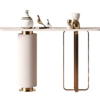 Salon haut de gamme accès à l'extrémité murale de l'étagère du couloir Table d'angle de porche semi-ronde Table basse moderne en fer métallique
