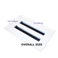 Grille de ventilation décorative moderne 8x4 po à 2 fentes, diffuseur linéaire standard pour plafonds, murs et sols