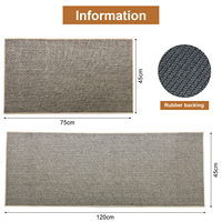 Alfombra y alfombra absorbente lavable Floral antideslizante estampada, juego de alfombrillas de cocina para suelo, alfombrilla de pie cómoda acolchada de lino Fux