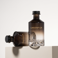 Bouteille diffuseur de parfum en verre ambré de 200 ml avec bouchon en liège et bâtonnets – Contenant pour diffuseur d'arômes d'intérieur