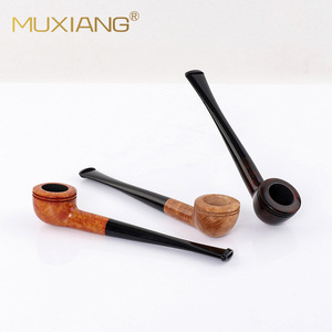 Muxiang Wooden Tobacco Pipe Straight Bulldog Briar Wood 3mm Tenon Joint Solid Wood Smoking Pipe - Product Image 4