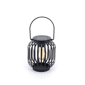 Retro <strong>Vintage</strong> Solar Metal Hanging Lantern Patio <strong>Light</strong> - Product Image 1