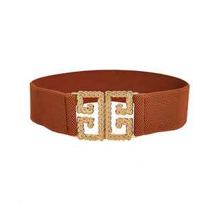 Dekoratif bel kemeri elbiseler bayanlar geniş elastik bel bandı fantezi moda kare toka kuşak kızlar kadınlar için kemerler - Product Image 6