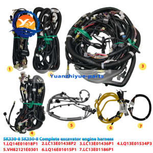 J08E kawat penggali SK350-8, SK350 lengkap untuk <span class=keywords><strong>Kobelco</strong></span> SK330 SK350 (Set lengkap 7 Harness) - Product Image 2