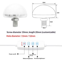 Lampe de table à miroir LED avec base en aluminium, ampoule tricolore 5V/12V, commande par bouton, design moderne et simple, garantie de 2 ans