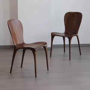 Silla de Comedor de Madera Maciza, Nogal Negro <span class=keywords><strong>Eureka</strong></span> Norteamericano, Diseño Moderno con Ensamblaje de Mortise y Tenon, Respaldo de Estilo Nórdico, Minimalista - Product Image 2