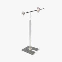 Présentoir de table en acier inoxydable à petite base en T pour la promotion d'affiches