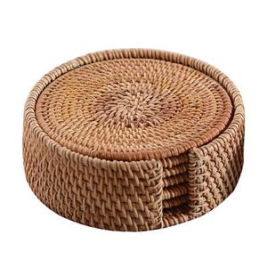 Manteles Individuales redondos de ratán, almohadillas calientes aisladas, soporte duradero <span class=keywords><strong>para</strong></span> maceta <span class=keywords><strong>para</strong></span> <span class=keywords><strong>mesa</strong></span> - Product Image 1