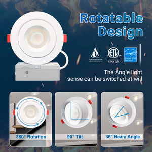 <span class=keywords><strong>Spot</strong></span> lumineux homologué ETL et FCC, résistant au feu pendant 2 heures, dimmable, sans boîtier, avec boîte de jonction - Product Image 4