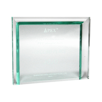 Placa de Acrílico Transparente Personalizada con Borde Verde, Trofeo Grabado para Reconocimiento Corporativo