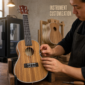 Ukulélé en bois de zèbre 21/23 pouces soprano concert 4 cordes en contreplaqué finition mate petite guitare hawaïenne vente en gros - Product Image 1