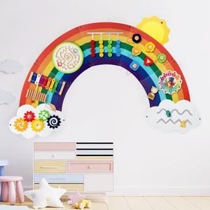 Pannello decorativo per bambini giocattolo da parete per educazione precoce fascia di età da <span class=keywords><strong>5</strong></span> a 7 <span class=keywords><strong>anni</strong></span> gioco da parete in legno per corridoio - Product Image 1