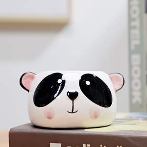 Ornements décoratifs modernes minimalistes peints à la main, adorable panda, petit <span class=keywords><strong>pot</strong></span> <span class=keywords><strong>de</strong></span> fleurs pour plantes succulentes vertes - Product Image 3