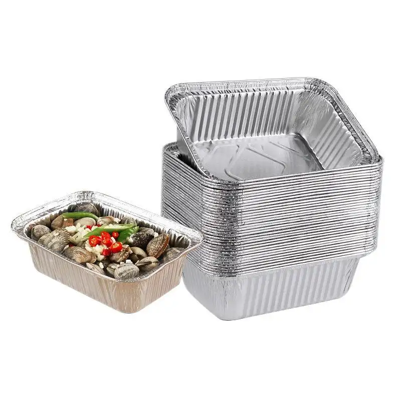 Foil Container Aluminum Pans Disposable Aluminium Foil Tray Food Box With Lids For Packing