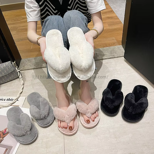 Popular Wholesale TPR Sole Flip Flops and Slippers <b>Artificial</b> Fur Comfortable Slippers With <b>Best</b> Quality - Product Image 2