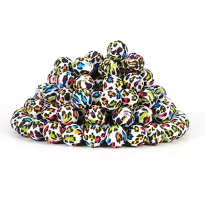 Perles rondes de dentition à mâcher en silicone, 15mm, sans Bpa, multi-motifs, accessoires de bricolage, perles en vrac personnalisées en silicone - Product Image 3