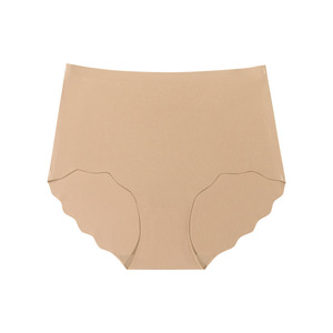 Women Seamless Ice <b>Silk</b> <b>Underwear</b> High Waist Invisible Plus Size Panties Scalloped Edge No Trace Sports Yoga Ladies Briefs - Product Image 1