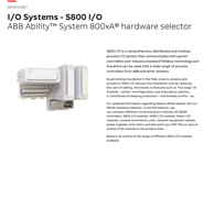 Controlador PLC A.b.b, Sistema DCS, Entrada y Salida (E/S) Ac800m S800, E/S AI815 AO815 AI845 AO845 DI818 DO818, Nuevo y Original