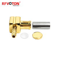 Connecteur RF miniature MCX C JW1.5 à faible VSWR, fiche mâle à sertir à 90 degrés pour câble de communication RG316 RG174 LMR100