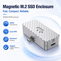 Boîtier SSD NVMe M.2 magnétique 10 Gbit/s USB-C avec charge PD 100 W et port USB-A, lecteur externe sans outil pour iPhone/MacBook Pro