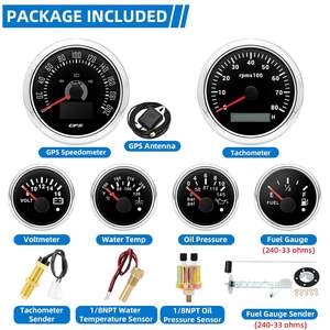 Nouveau kit SX-TECH 6 jauges 52mm 85mm avec LED, GPS, compteur de vitesse, compte-tours, pression d'huile/niveau de carburant, température de l'eau, voltmètre, pour automobile - Product Image 6