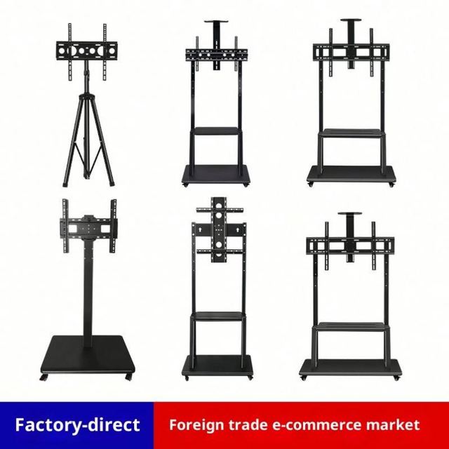 Height Adjustable TV Mobile Stands Rolling TV Cart Stand TV Cart 32-65" TV Trolley Television Cart with AV Shelf
