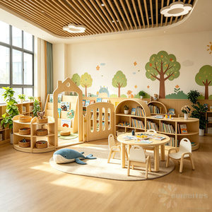 Ensemble de meubles d'angle en <span class=keywords><strong>bois</strong></span> pour la peinture artistique des enfants Chiquitos, armoire de rangement pour la peinture de la maternelle, établi d'artisanat <span class=keywords><strong>Montessori</strong></span> pour enfants - Product Image 4