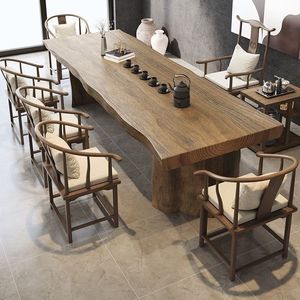 Juego de mesa y sillas de madera maciza, muebles modernos de estilo chino para oficina y sala de estar - Product Image 3