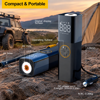 Compresseur d'air portable pour pneus avec affichage numérique, gonfleur électrique sans fil 12V, recharge USB pour voitures, SUV, camions
